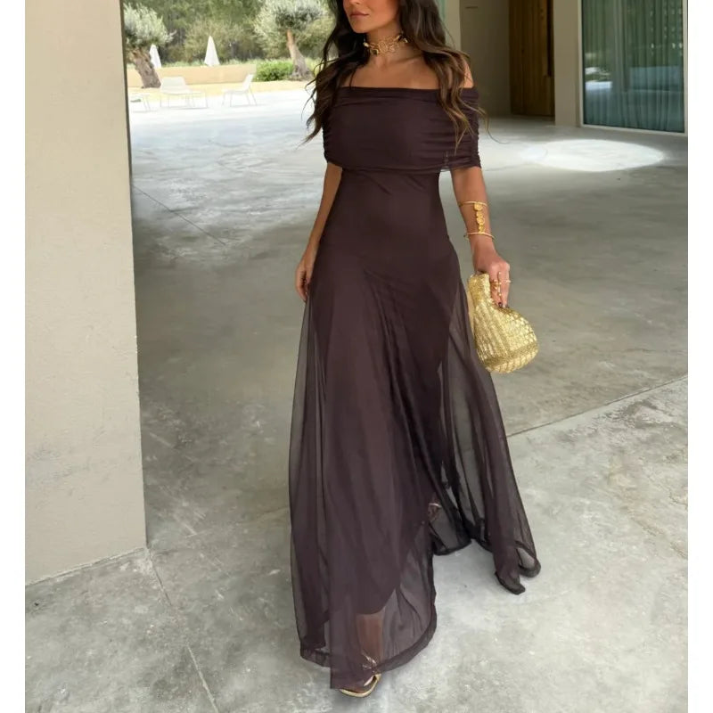 Abito Lungo da Donna Monospalla Elegante da Sera