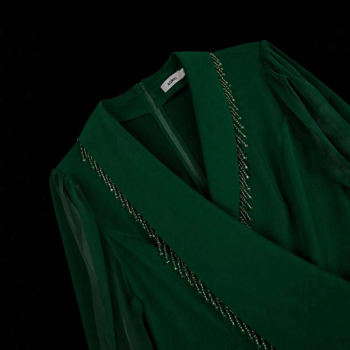 Abito Blazer da Donna con Scollo a V Maniche a Volant e Fondo a Sirena