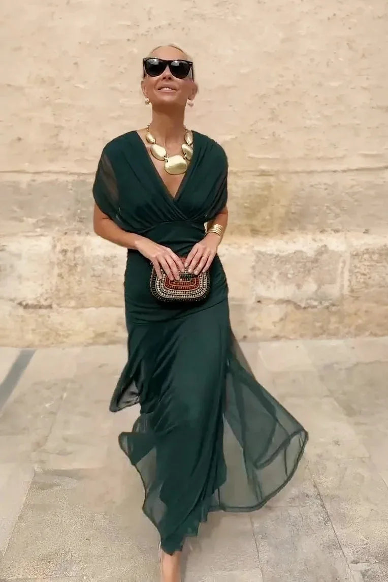Abito Midi da Donna Senza Spalline con Stampa Floreale