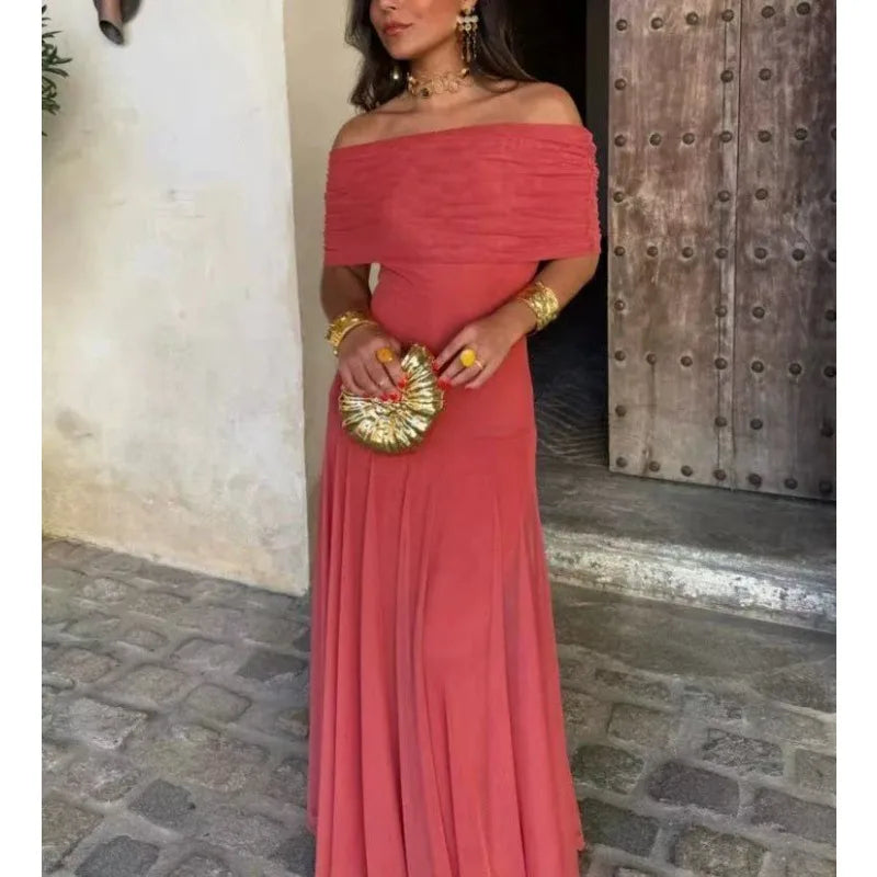 Abito Lungo da Donna Monospalla Elegante da Sera