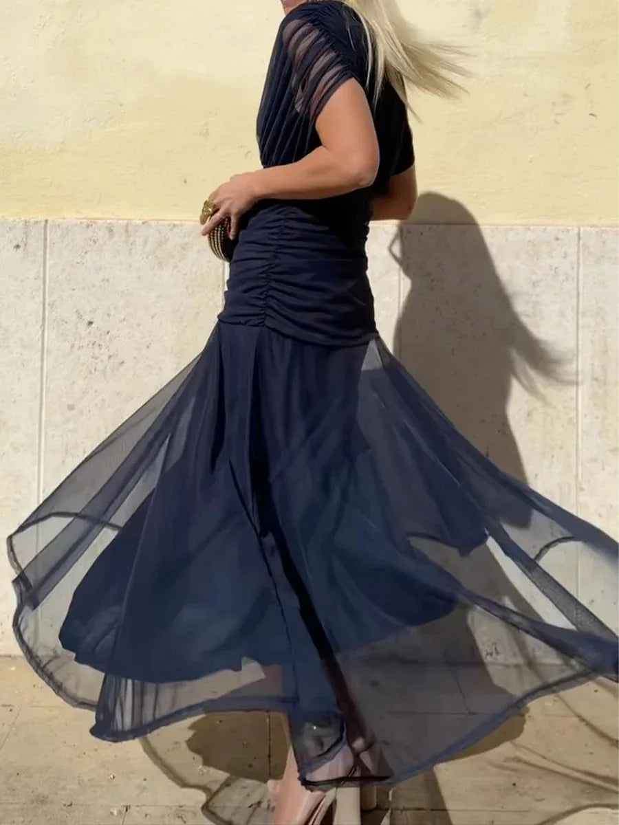 Abito Midi da Donna Senza Spalline con Stampa Floreale