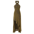Abito Lungo da Donna all'Americana con Strass e Spacco