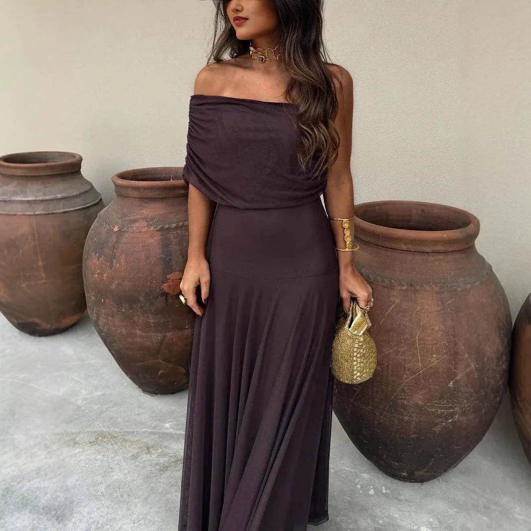 Abito Lungo da Donna Monospalla Elegante da Sera