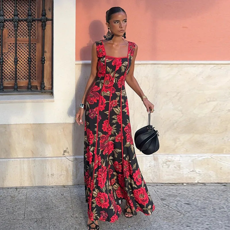 Completo Due Pezzi da Donna con Top all'Americana e Gonna Lunga