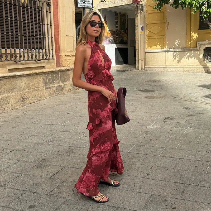 Completo Due Pezzi da Donna con Top all'Americana e Gonna Lunga