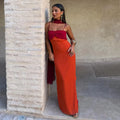 Abito Lungo da Donna Monospalla a Strati in Chiffon