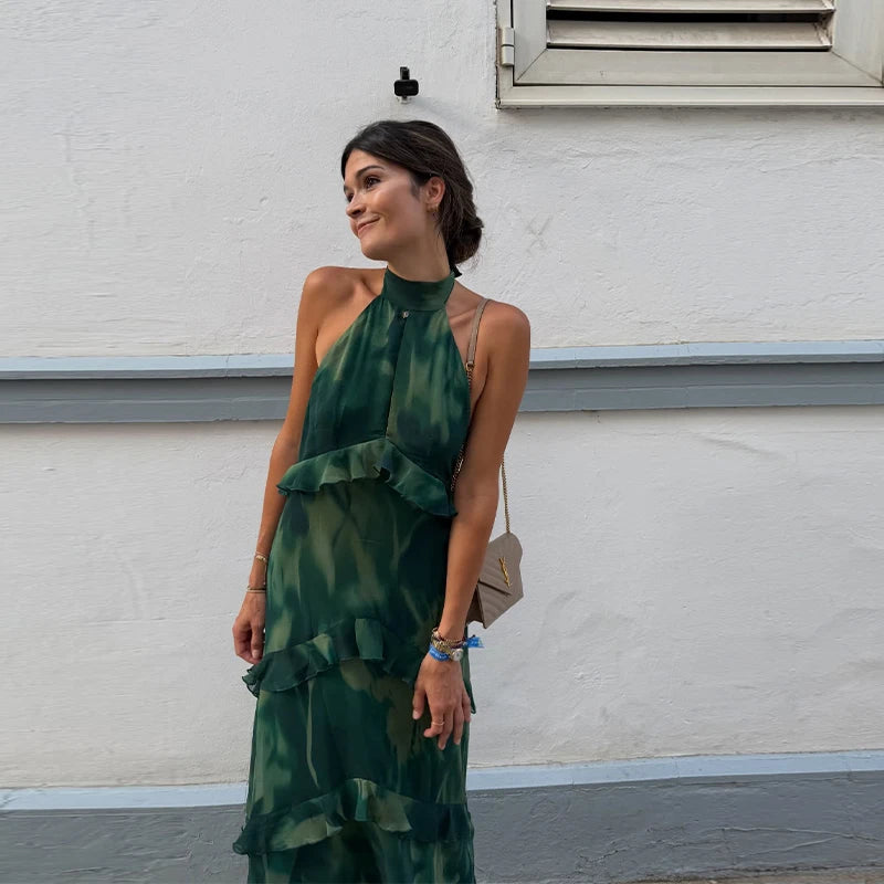 Completo Due Pezzi da Donna con Top all'Americana e Gonna Lunga